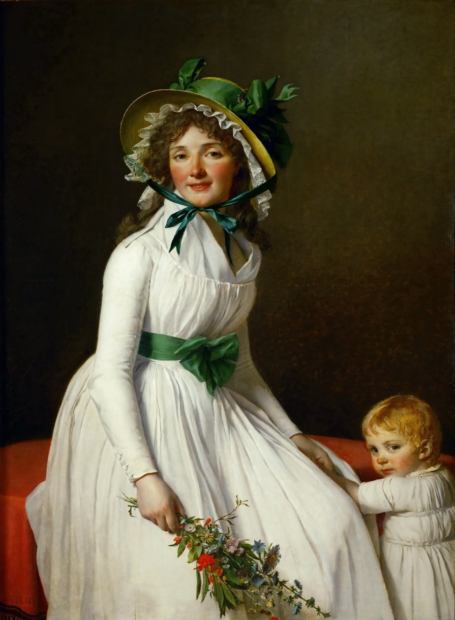 Porträtt av Madame Pierre Seriziat och hennes son, Emile av Jacques Louis David