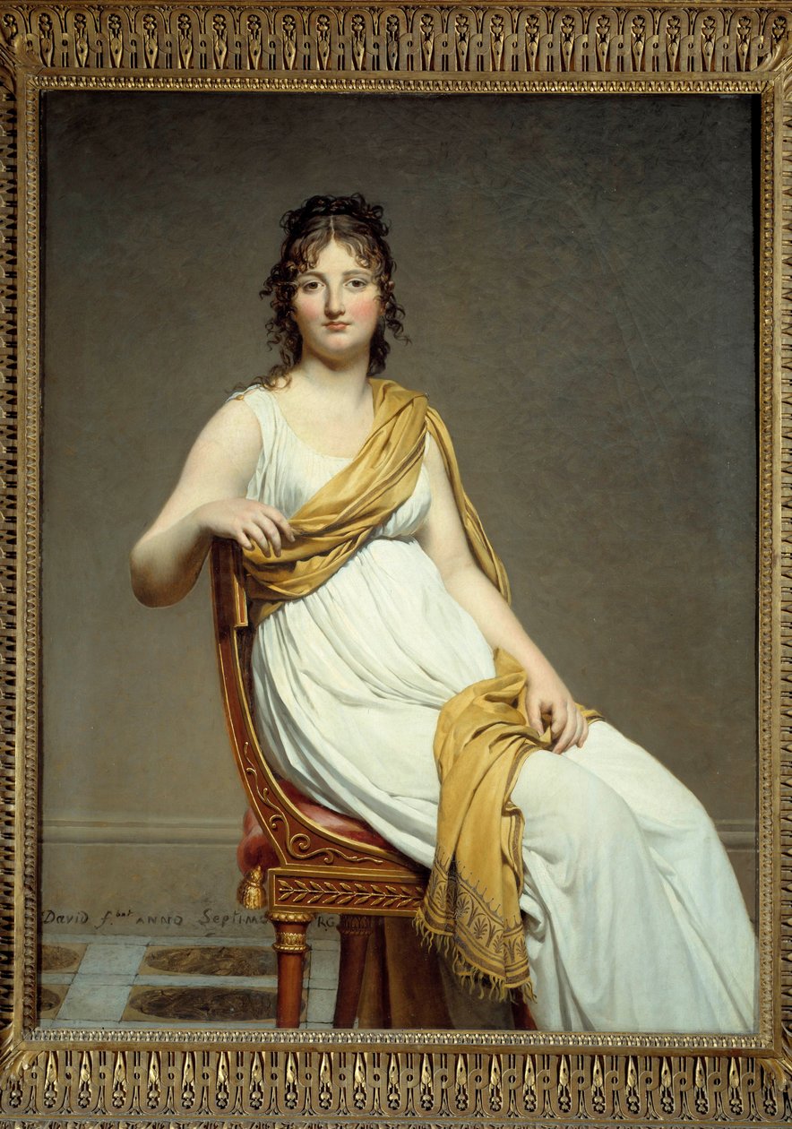 Porträtt av Madame Raymond Verninac (1780-1827) Syster till Eugene Delacroix Målning av Jacques Louis David (1748-1825) 1799 Sön. 1,45 x 1,12 m. Musee du Louvre, Paris - Porträtt av Madame Raymond de Verninac (1780-1827), syster till Eugene Delacroix. Pain av Jacques Louis David