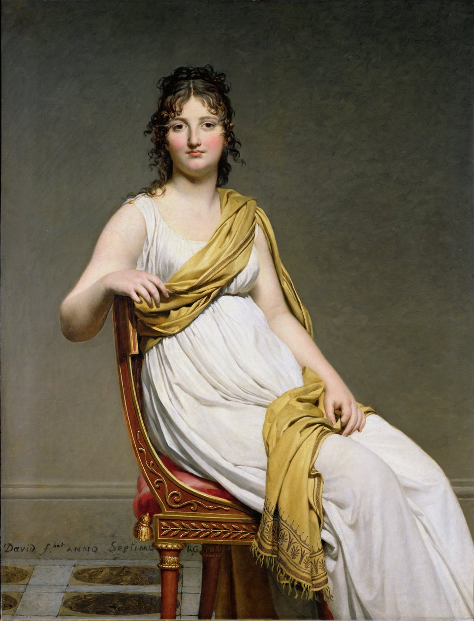 Porträtt av Madame Raymond de Verninac (1780-1827) 1798-99 av Jacques Louis David