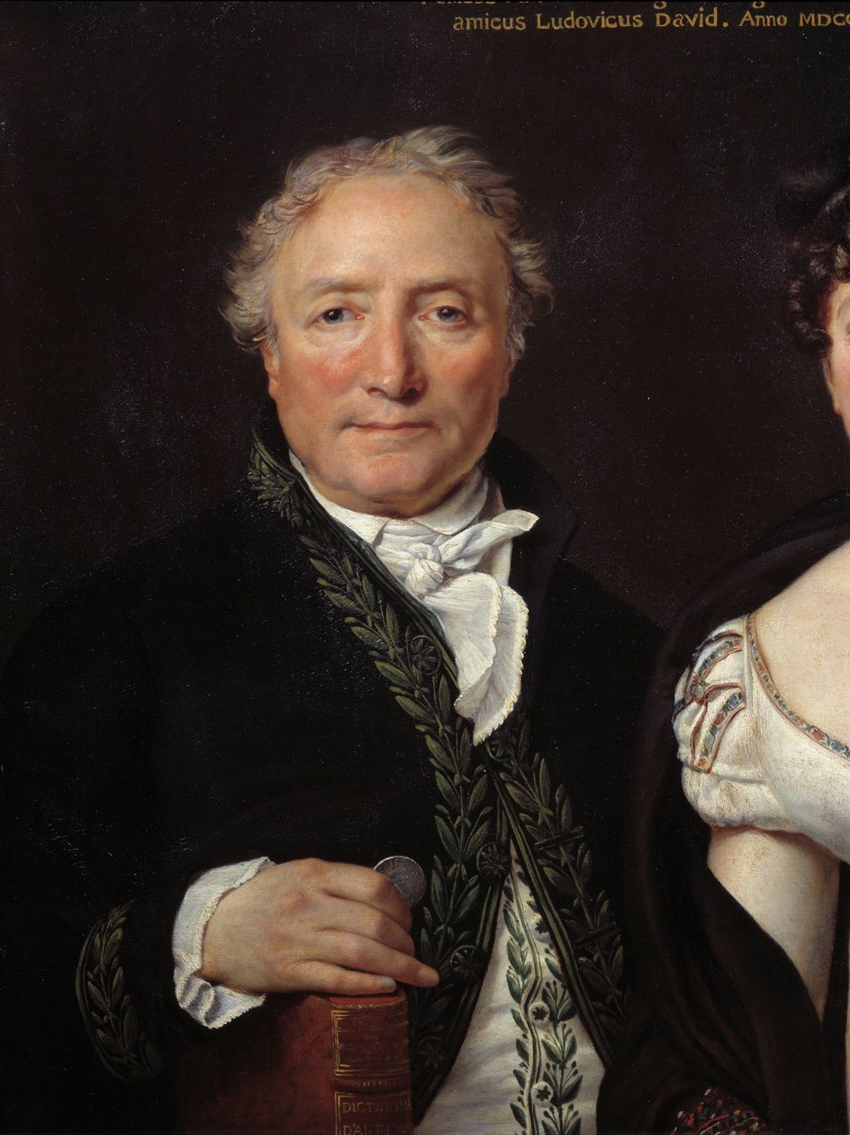 Porträtt av Monsieur Mongez (1747-1835), arkeolog Detalj. Målning av Jacques Louis David (1748-1825) 1800-talet av Jacques Louis David