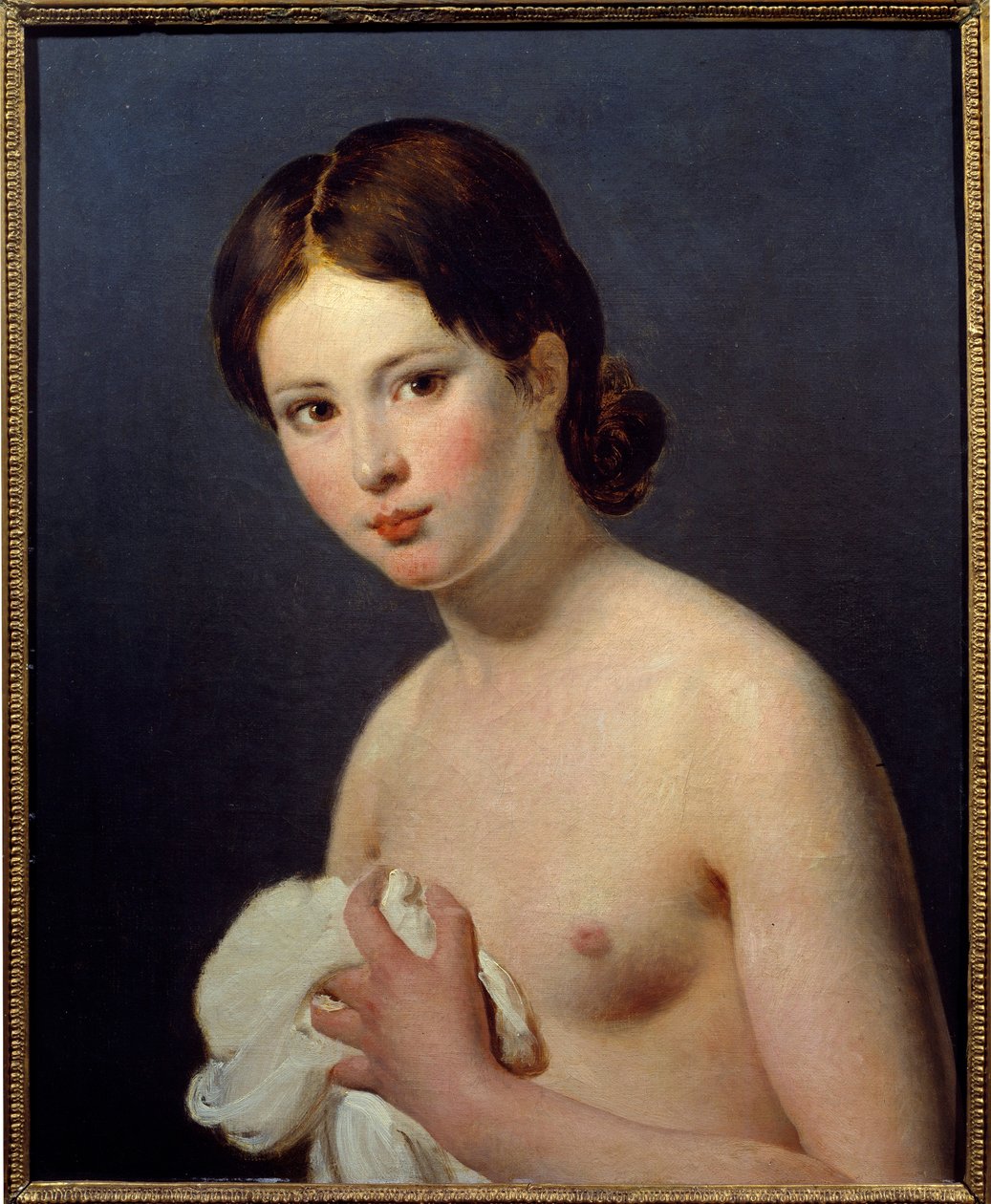 Porträtt av en ung flicka. Målning av Jacques Louis David (1748-1825) av Jacques Louis David