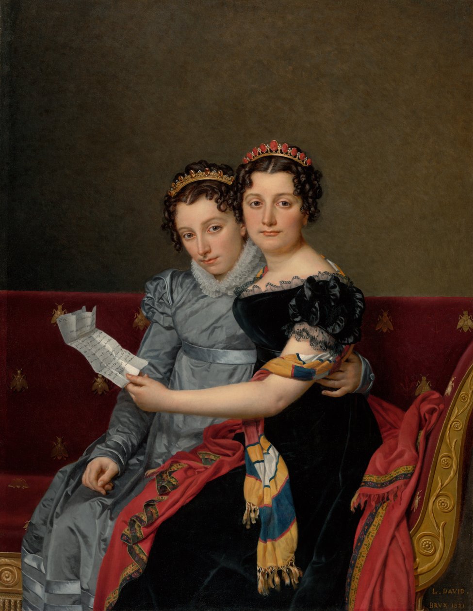 Porträtt av systrarna Zénaïde och Charlotte Bonaparte av Jacques Louis David
