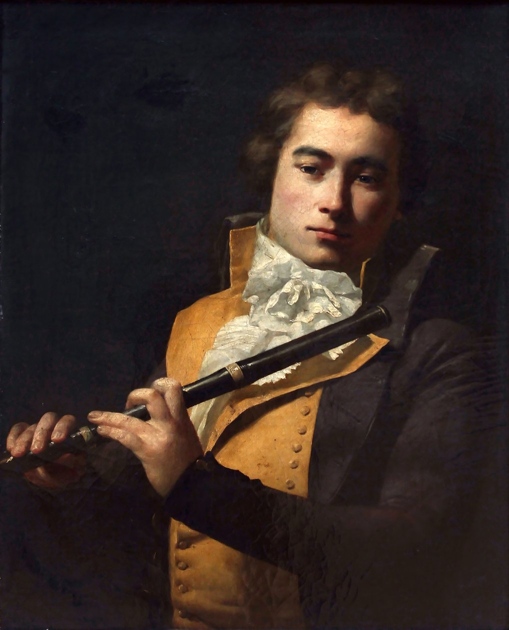 Porträtt av kompositören och flöjtisten François Devienne 1759-1803, ca 1792. av Jacques Louis David