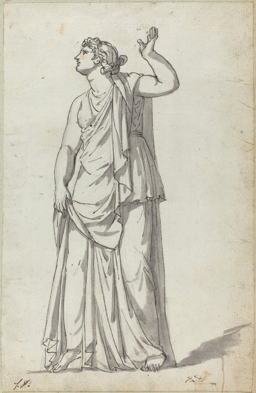 Romersk staty av en musa (Anchyrrhoe) av Jacques Louis David