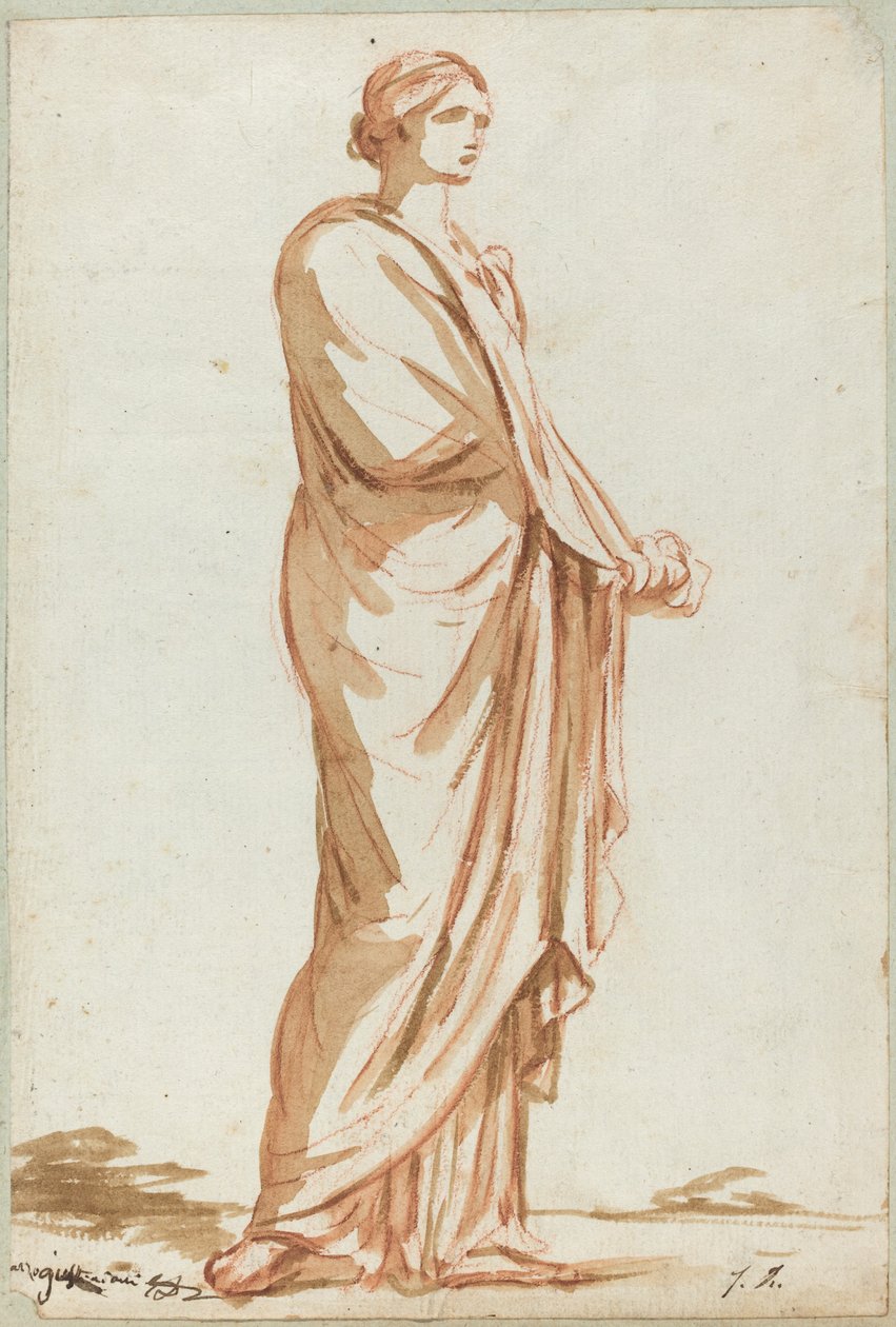 Romersk staty av en stående kvinna av Jacques Louis David