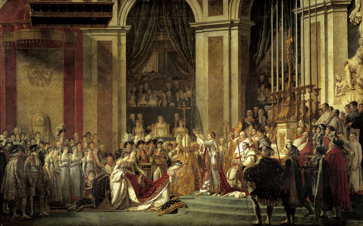 Helige kejsar Napoleon I och kröning av Impress Josephine i Our Lady den 2 december av Jacques Louis David