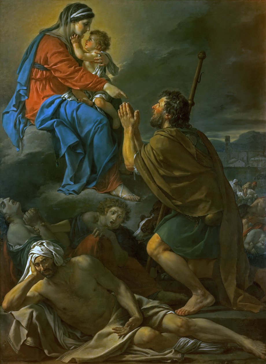 Saint Roch ber Jungfru Maria om befrielse från pesten, 1780. av Jacques Louis David
