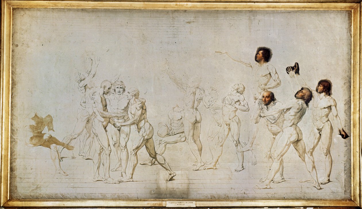 Skiss för eden i Jeu de Paume ... av Jacques Louis David