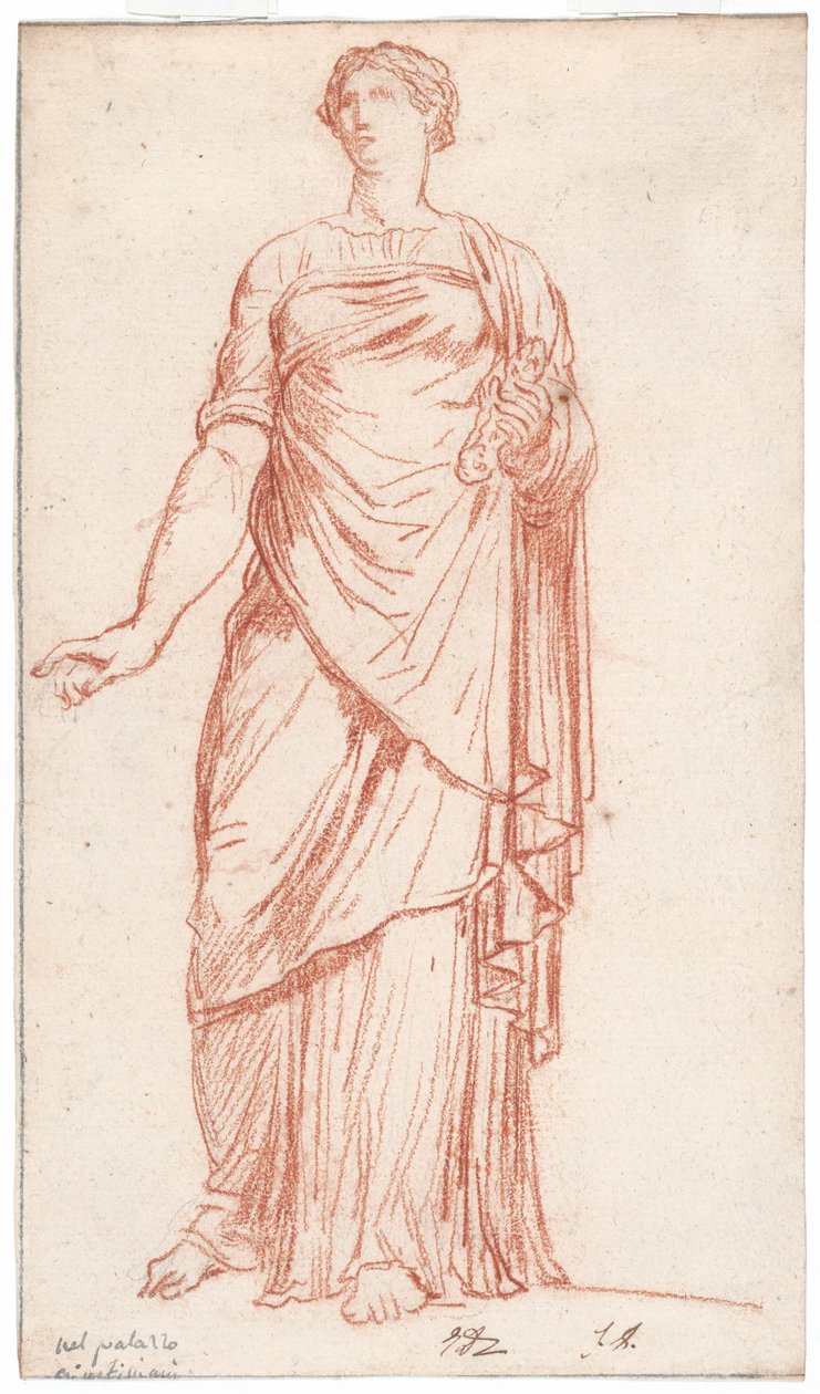 Staty av Flora sedd framifrån, i Palazzo Giustiniani, Rom av Jacques Louis David