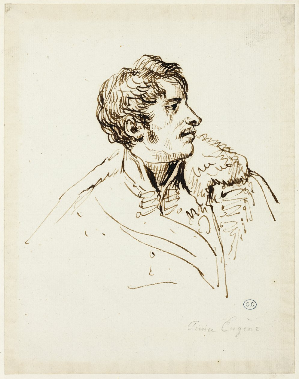 Studie för distribution av örnar, Prince Eugene de Beauharnais av Jacques Louis David