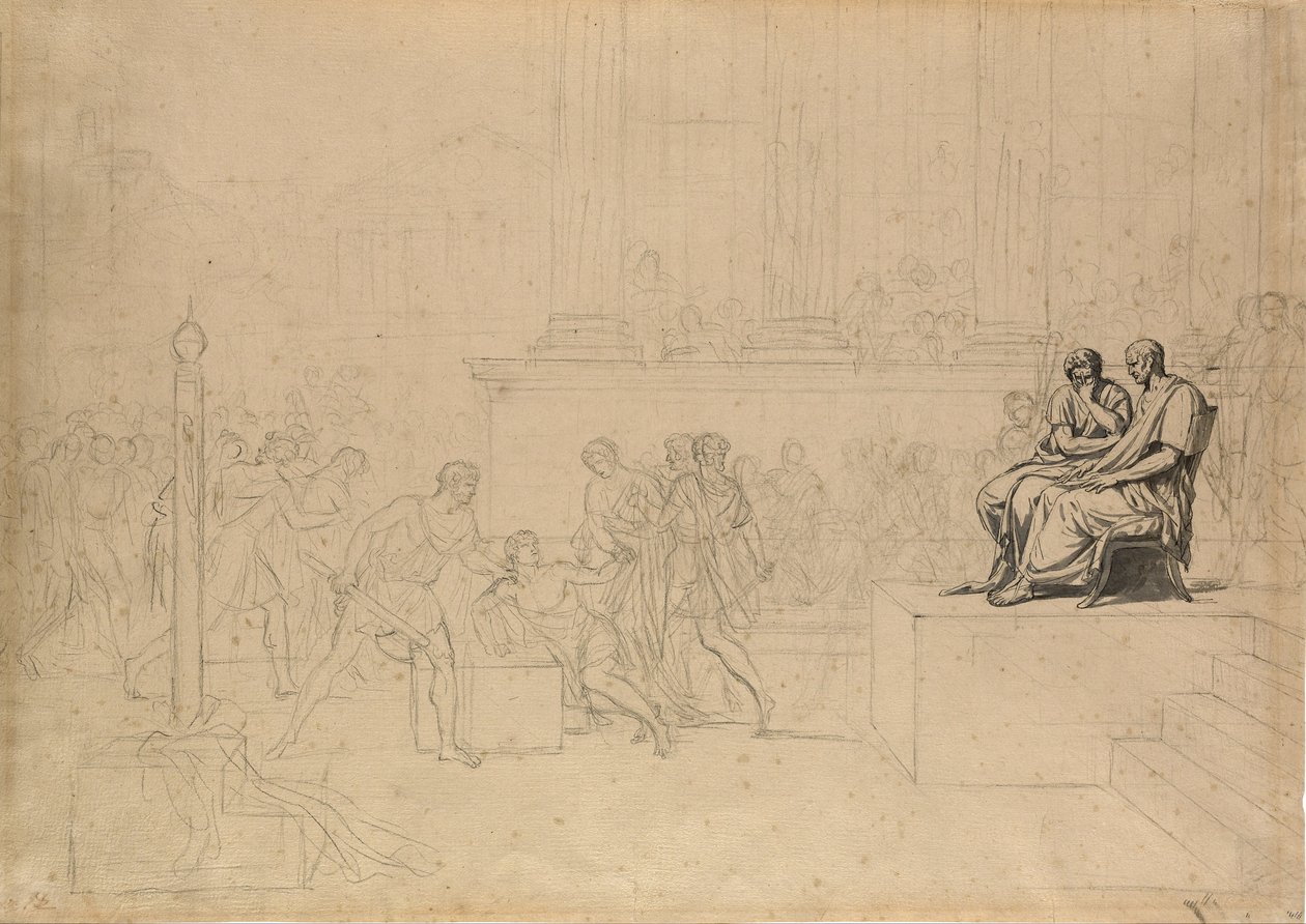 Studie för avrättningen av Brutus söner av Jacques Louis David