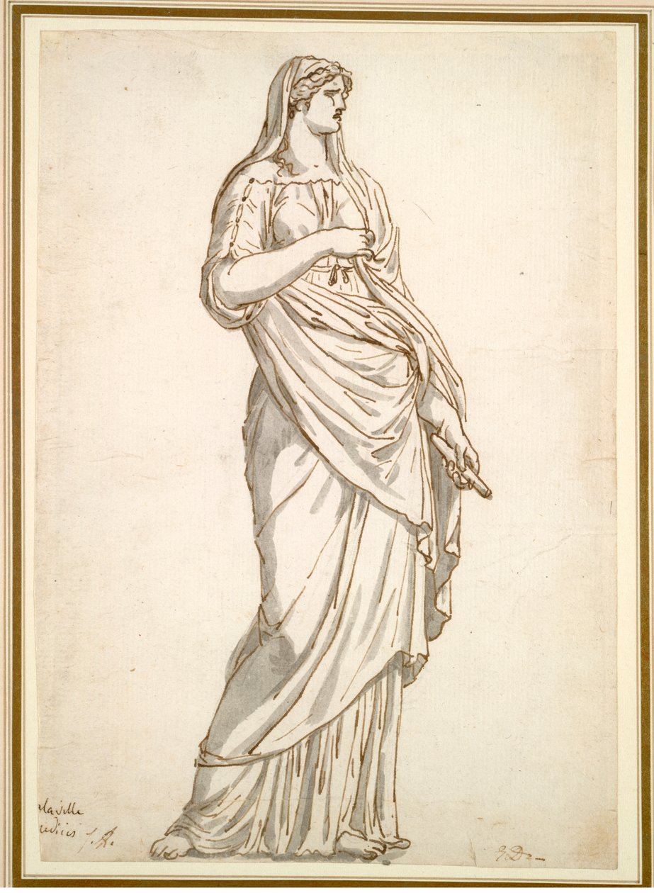 Studie av Sabinestatyn från Villa Medici av Jacques Louis David