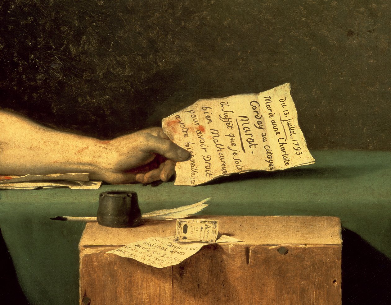 Marats död (detalj), 1793 av Jacques Louis David