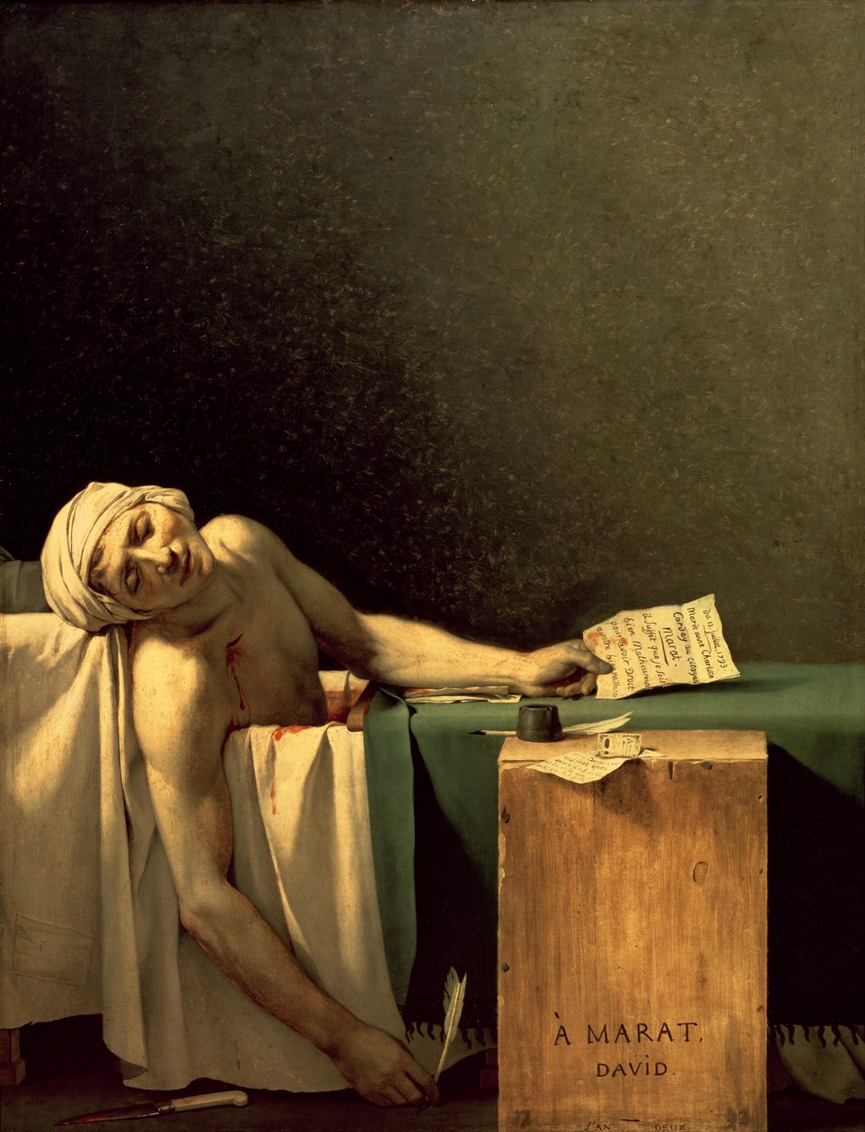 Marats död av Jacques Louis David