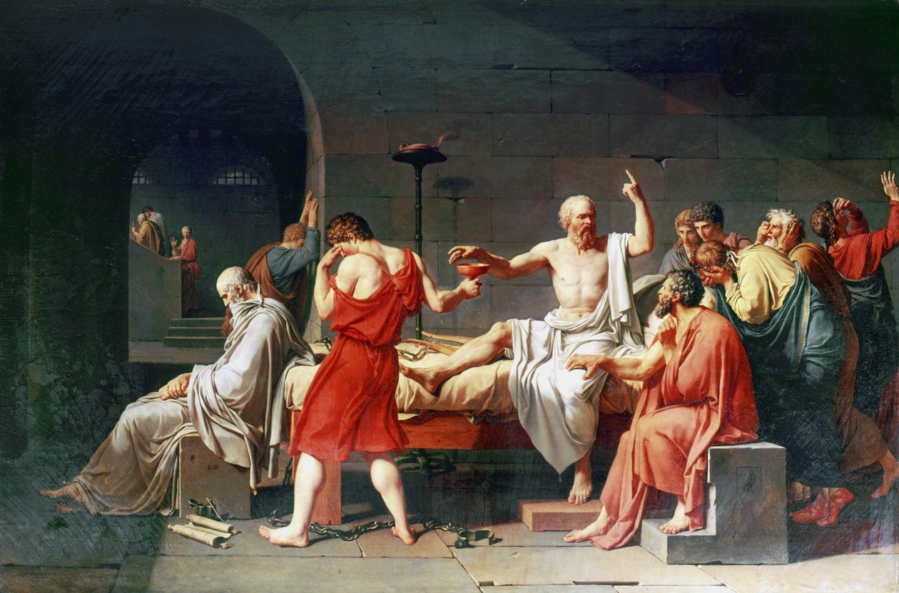 Sokrates död, 300-talet f.Kr., 1787 av Jacques Louis David