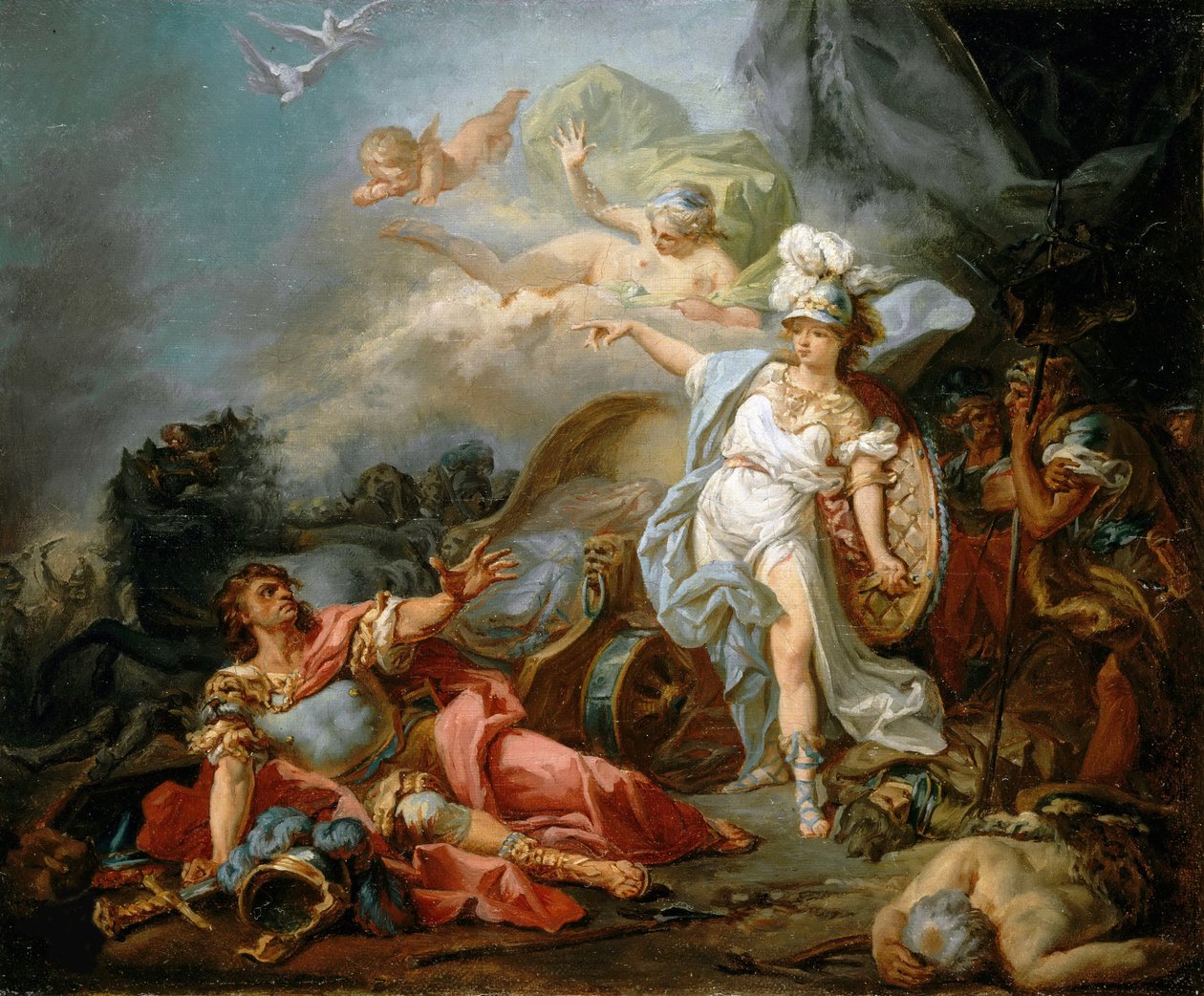 Kampen mellan Mars och Minerva, ca 1771. av Jacques Louis David