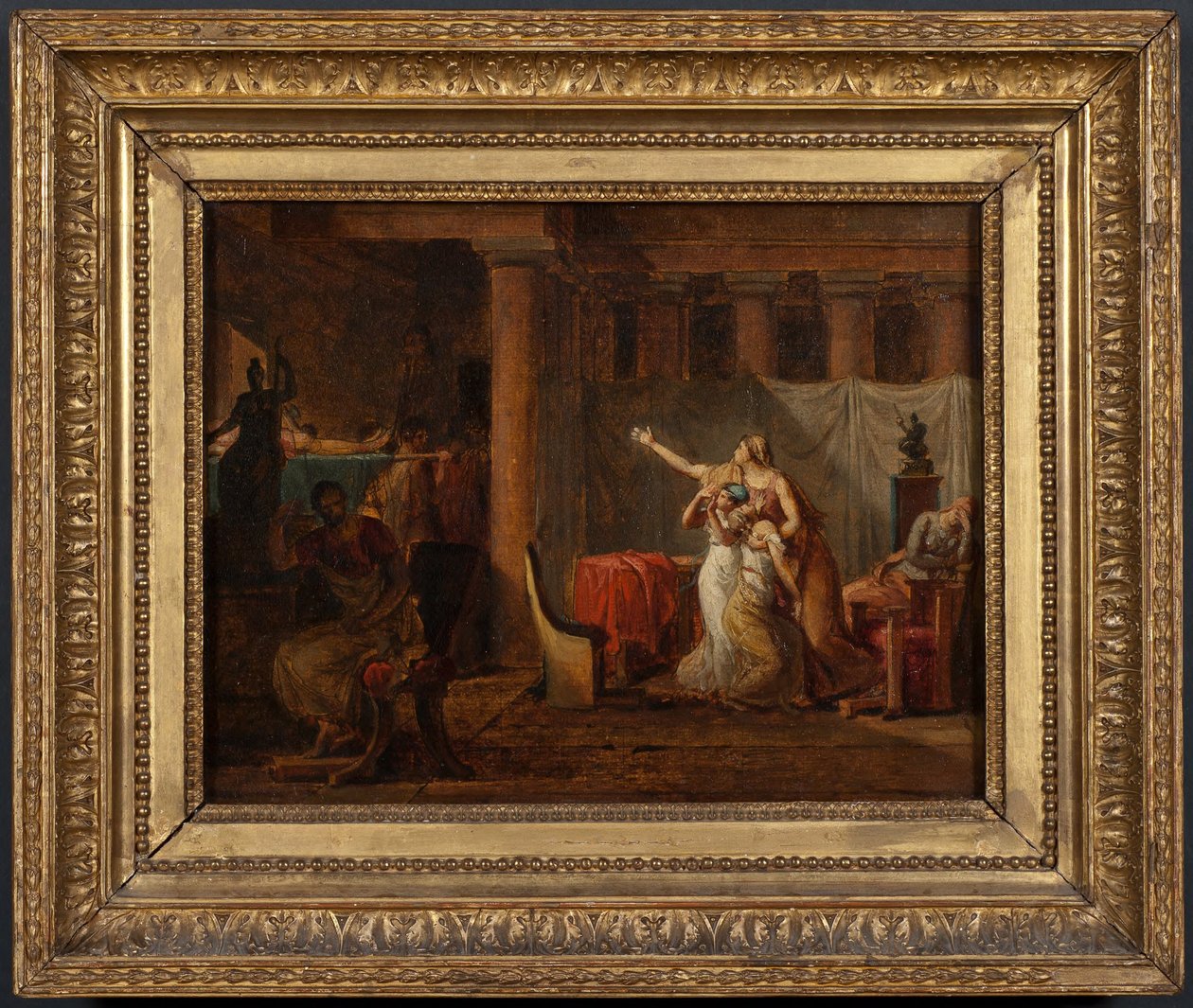 Likorerna återvänder till Brutus med hans söners kroppar. Studie av Jacques Louis David