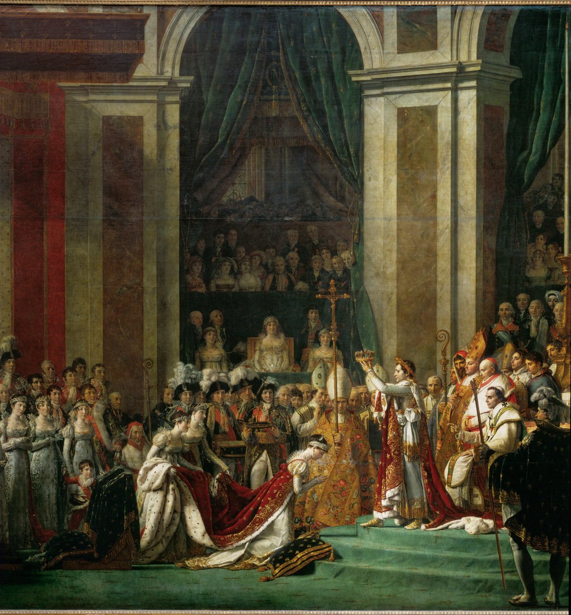 Kröningen av Napoleon I av påven Pius VII i katedralen Notre-Dame de Paris ... av Jacques Louis David