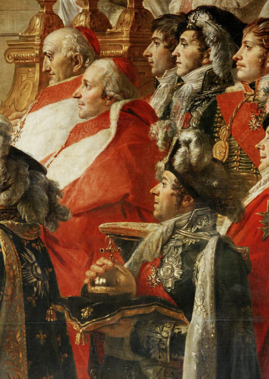 Kröningen av Napoleon I av påven Pius VII i katedralen Notre-Dame de Paris ... av Jacques Louis David