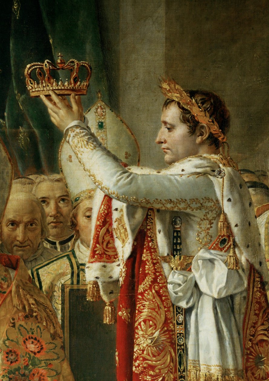 Kröningen av Napoleon I av påven Pius VII i katedralen Notre-Dame de Paris ... av Jacques Louis David