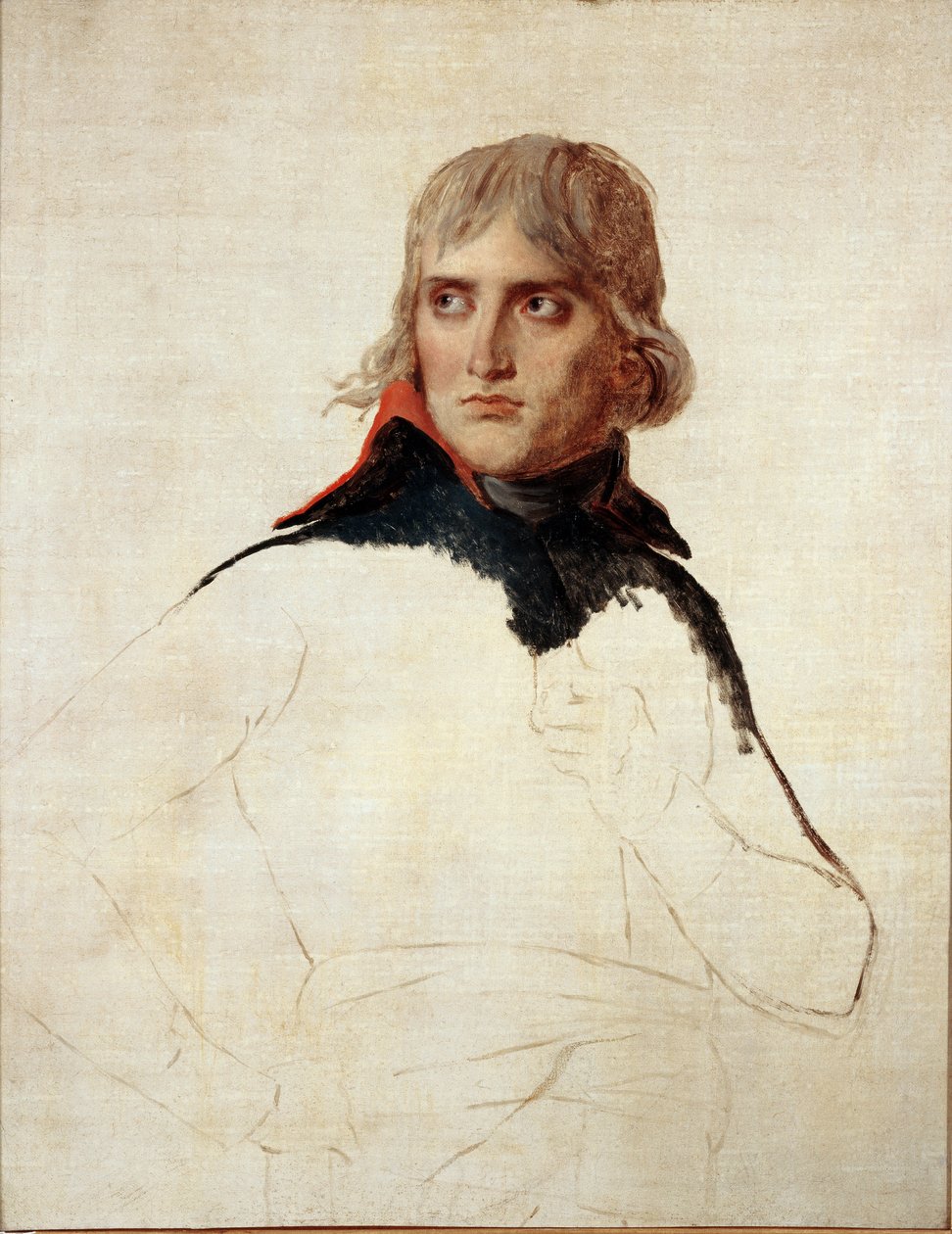 Oavslutat porträtt av Napoleon Bonaparte i allmänhet - olja på duk, ca 1798 av Jacques Louis David