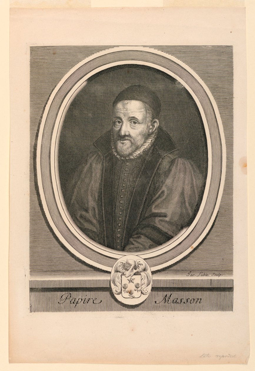 Porträtt av Papire Masson (1544-1611) av Jacques Lubin
