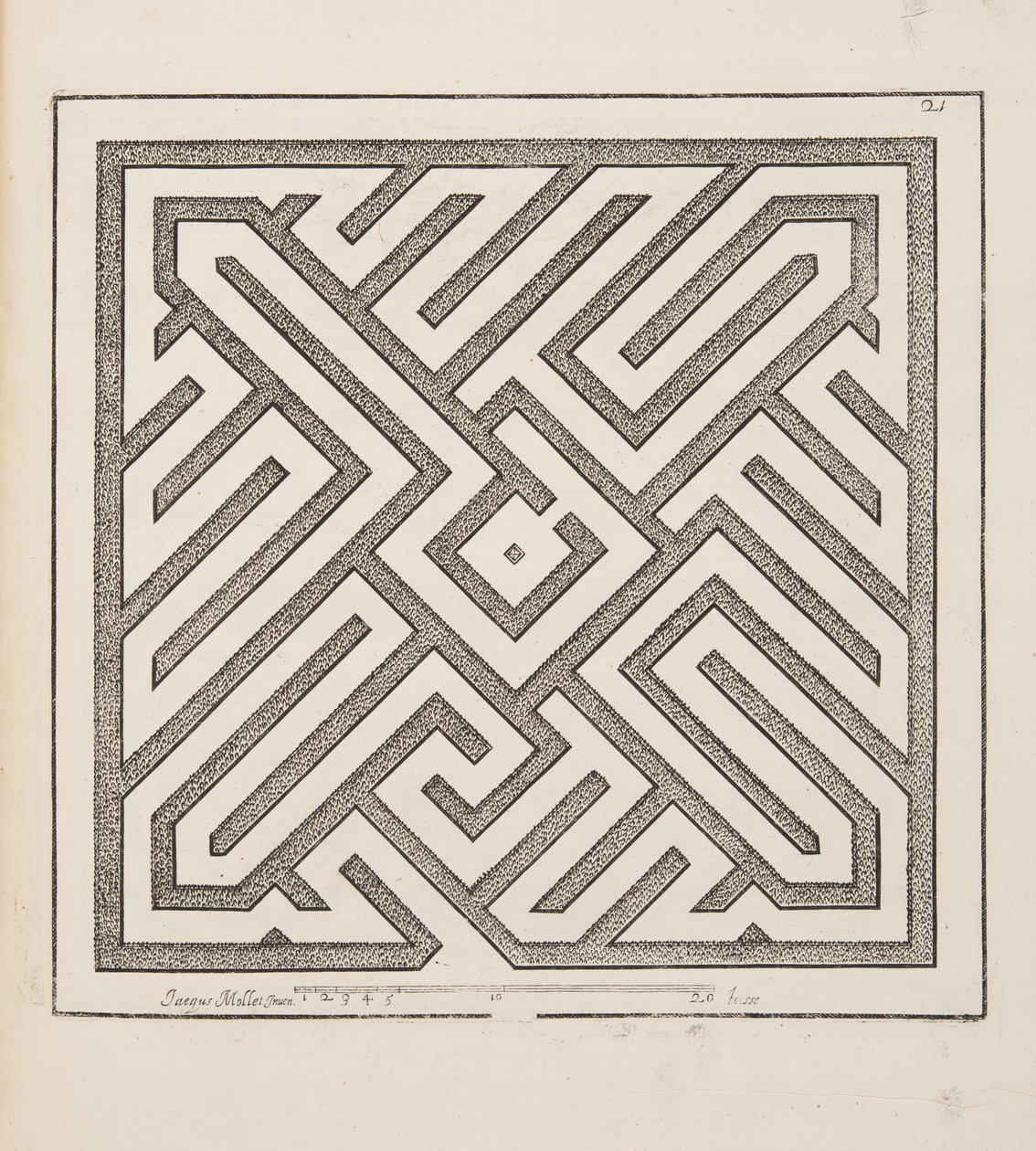 Design för Parterre, från Theatre des Plans et Jardinages, pub.1652 (gravyr) av Jacques Mollet