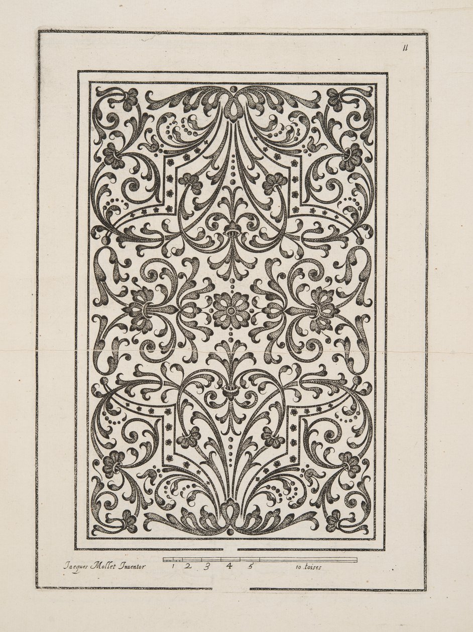 Design för Parterre, från Theatre des Plans et Jardinages, pub.1652 (gravyr) av Jacques Mollet