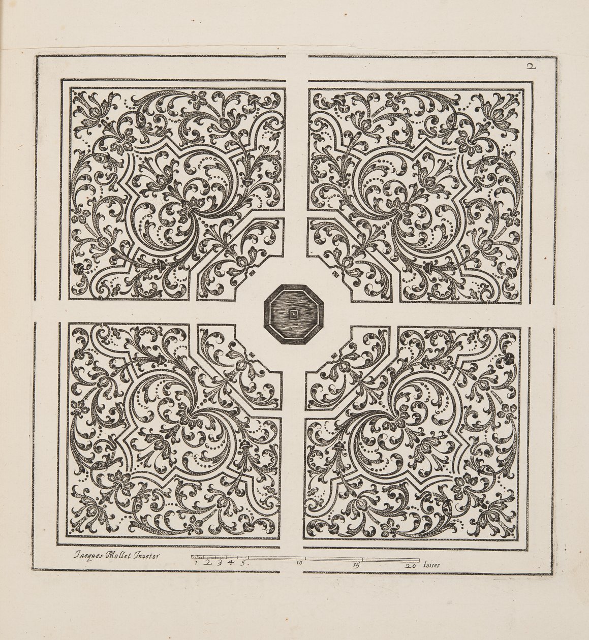Design för Parterre, från Theatre des Plans et Jardinages, pub.1652 (gravyr) av Jacques Mollet
