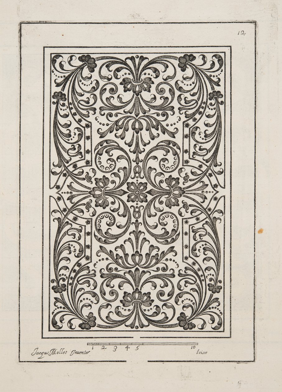 Design för Parterre, från Theatre des Plans et Jardinages, pub.1652 (gravyr) av Jacques Mollet