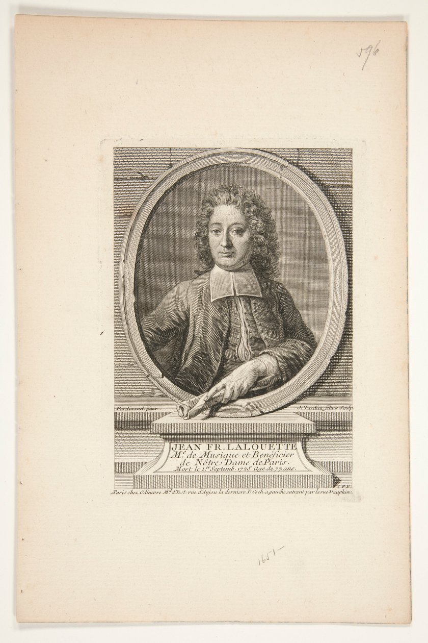 Porträtt av Jean François Lalouette av Jacques Nicolas Tardieu