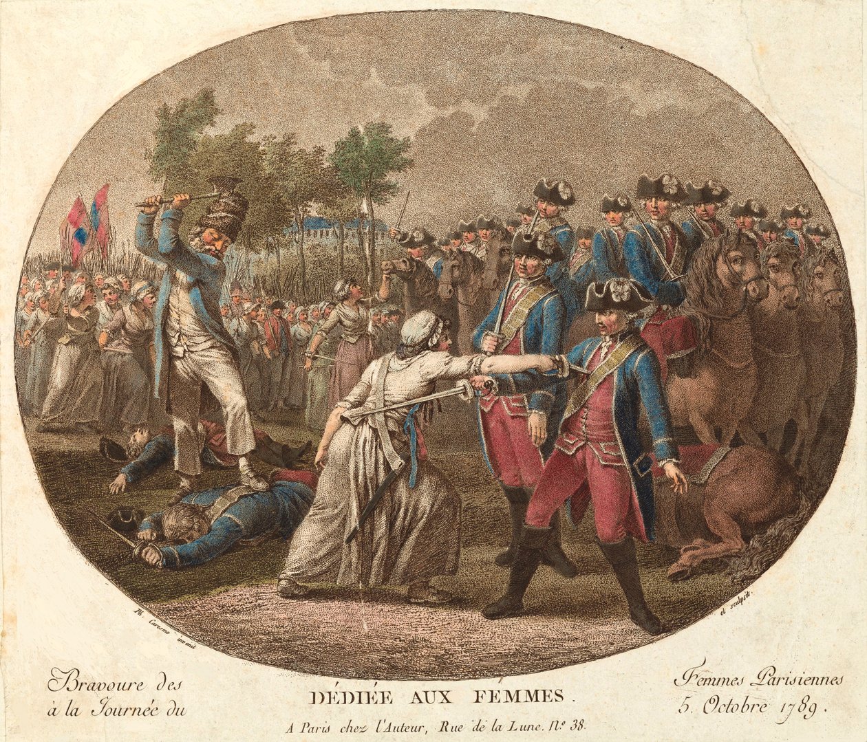 Pariskvinnornas mod den 5 oktober 1789: tillägnad kvinnorna av Jacques Philippe Caresme