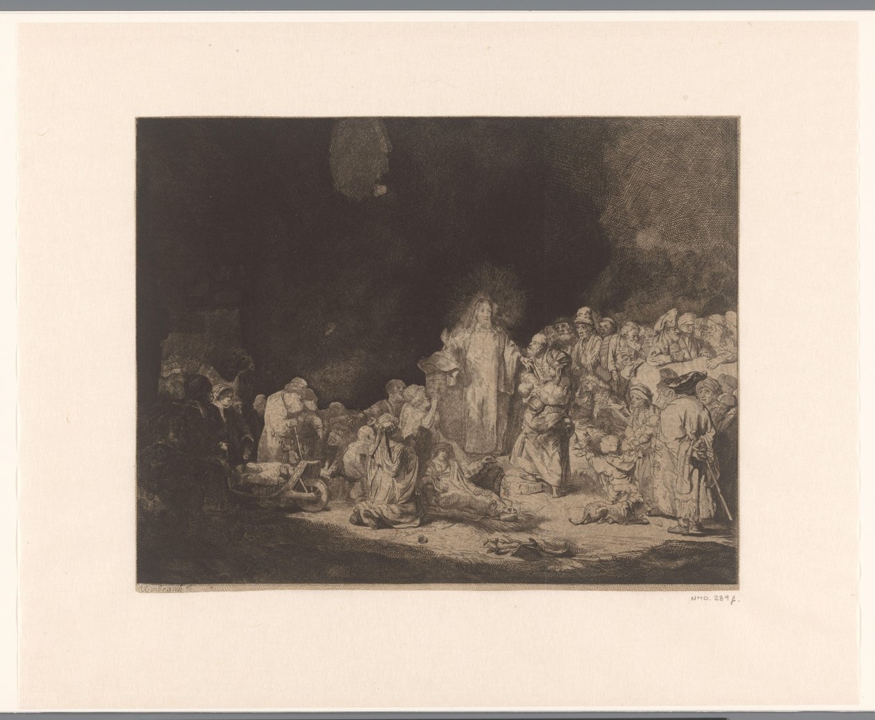 Kristus predikar (trycket med hundra gulden) av Jacques Philippe Le Bas