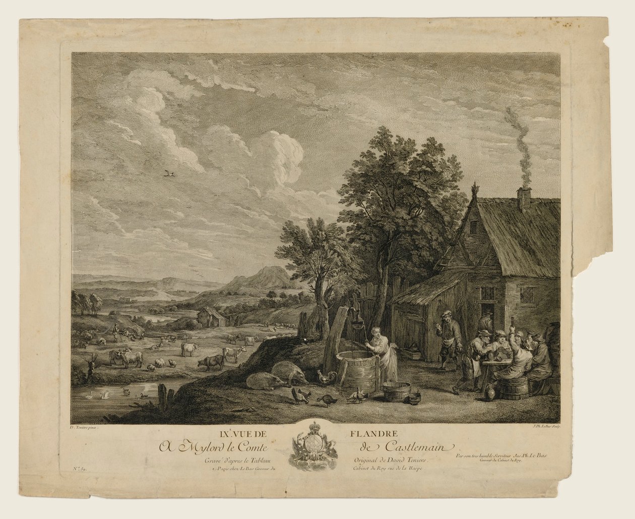 IX Utsikt över Flandern av Jacques Philippe Le Bas