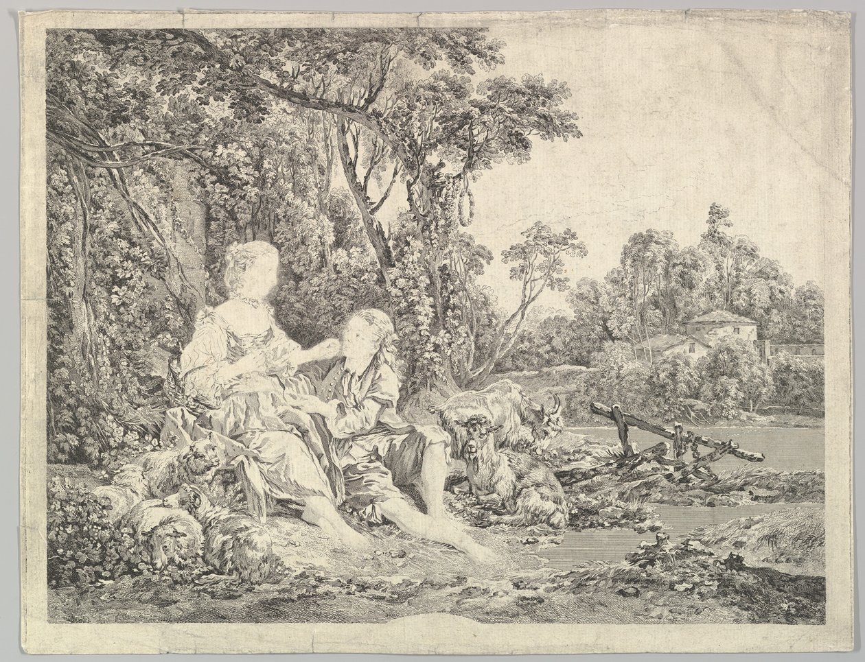 Pensant-ils au Raisin Are They Thinking About the Grape, 1700-talet. av Jacques Philippe Le Bas
