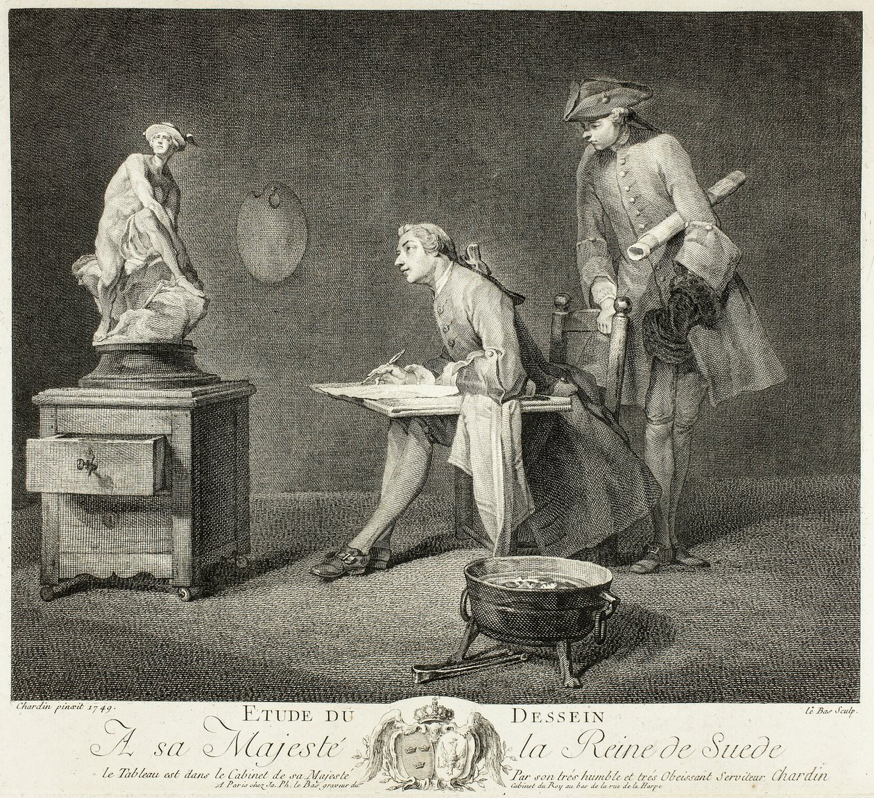 Teckningslektionen av Jacques Philippe Le Bas