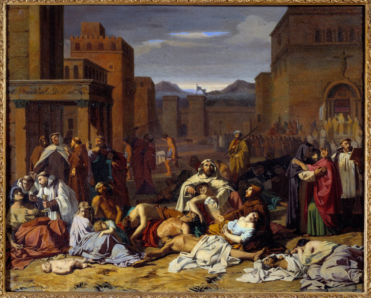 Pesten. Målning av Jacques Pilliard (1814-1898) av Jacques Pillard
