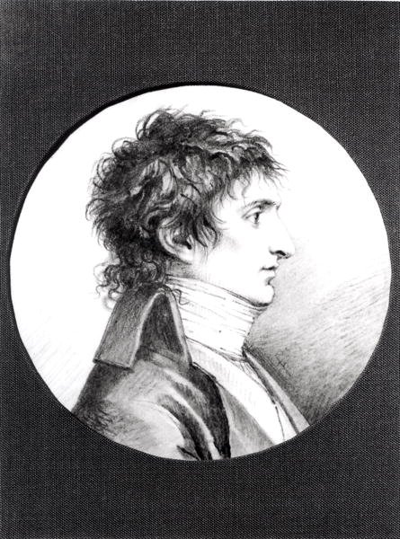 Porträtt av Lucien Bonaparte (1775-1840) ca 1800 (svart krita på veläng) av Jacques Reattu