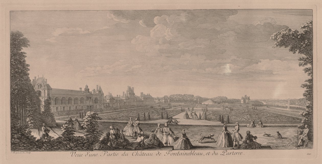 Chateau Fontainebleau och trädgårdar av Jacques Rigaud