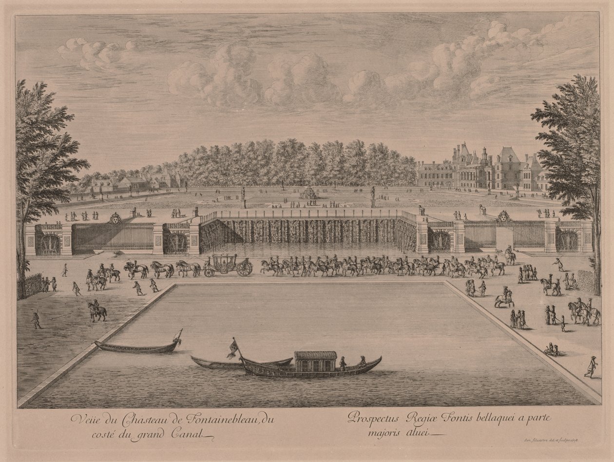 Chateau Fontainebleau från Canal Grande av Jacques Rigaud