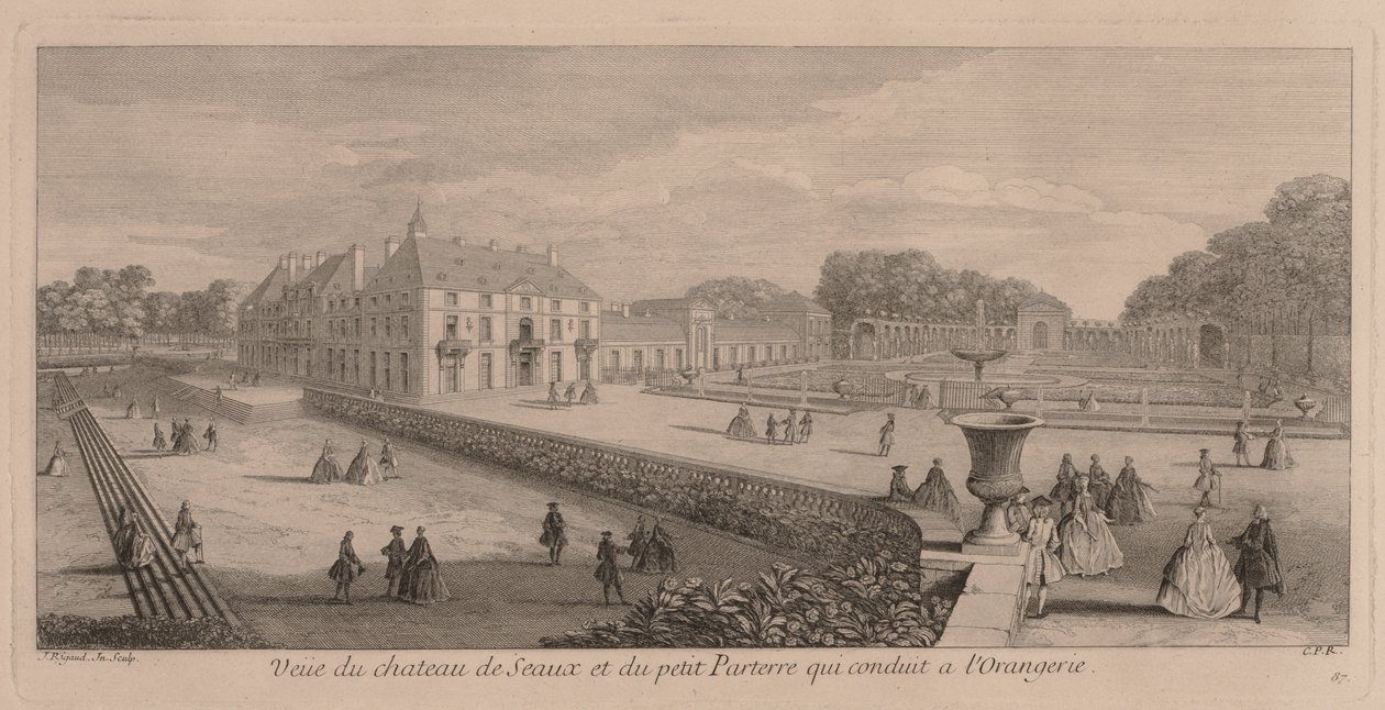 Chateau och trädgård i Seaux. av Jacques Rigaud