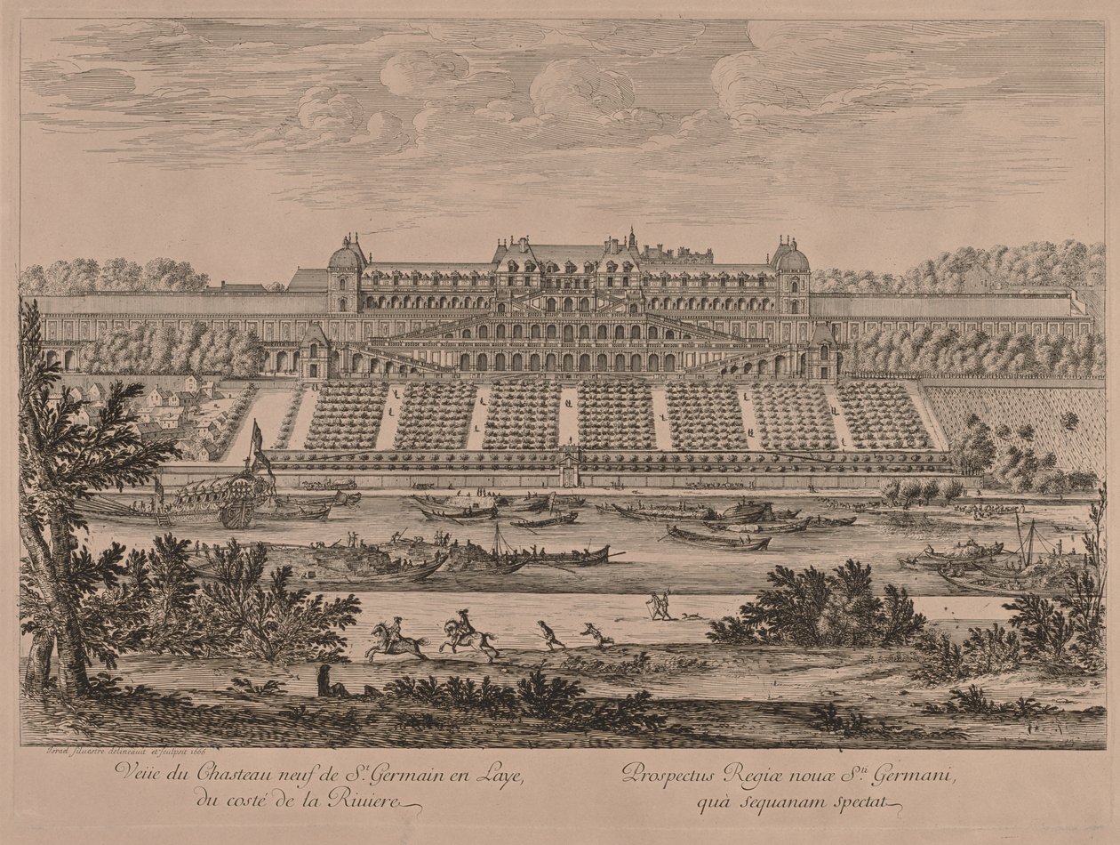 Chateau of St. Germain en Laye från floden av Jacques Rigaud