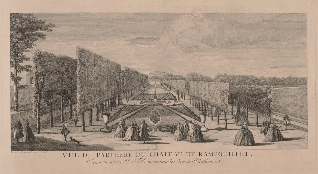 Blomsterträdgården i Chateau Rambouillet av Jacques Rigaud