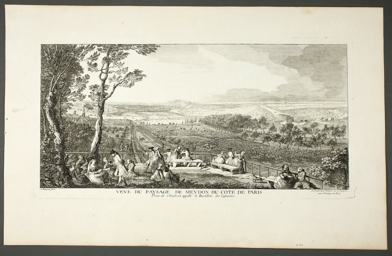 Landskapsvy av Meudon mot Paris av Jacques Rigaud