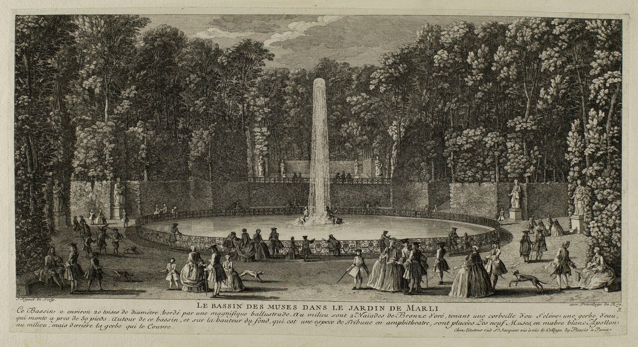 Musernas bassäng i Marlys trädgård. / 5 av Jacques Rigaud