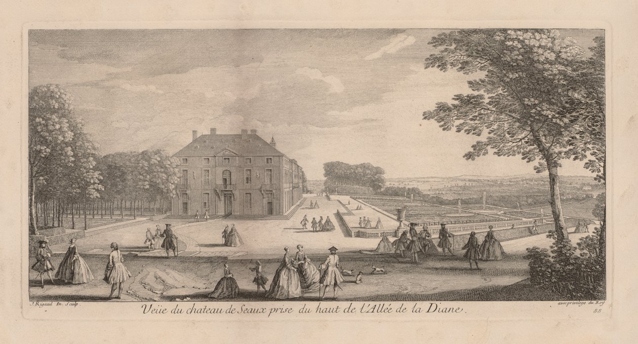 Utsikt över Chateau de Seaux från Dianas strandpromenad av Jacques Rigaud