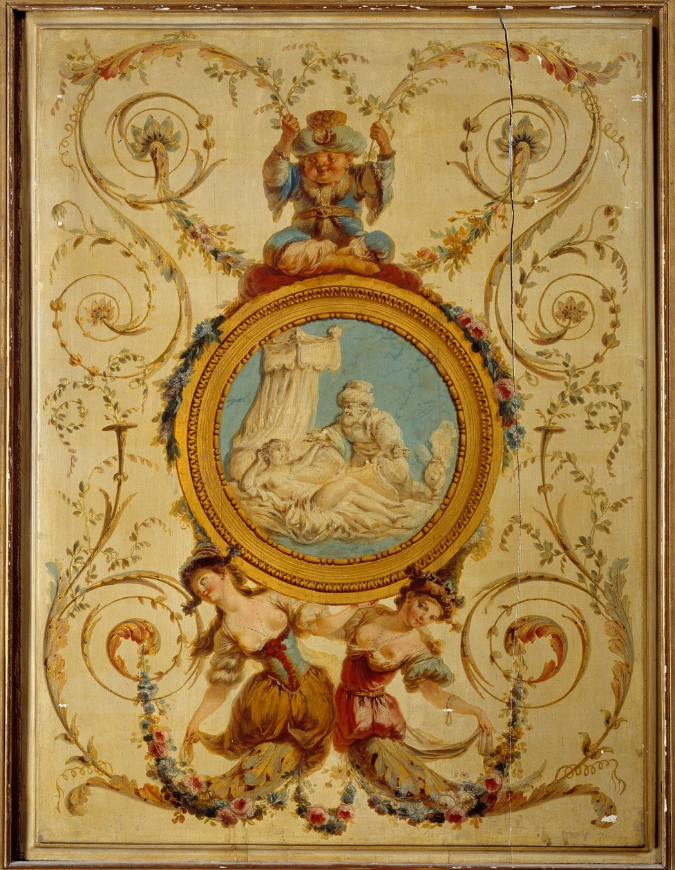 Dekorationspanel av det turkiska kabinettet för greven av Artois i Versailles. Målning på trä av Jacques Rousseau (1630-1693) av Jacques Rousseau