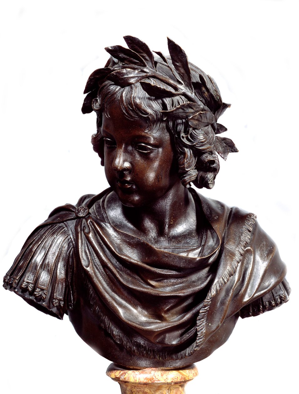 Byst i brons av Ludvig XIV (1638-1715) barn sägs till den romerska skulpturen tillskriven Jacques Sarazin (1592-1660) Före 1643. Paris, Louvren av Jacques Sarazin
