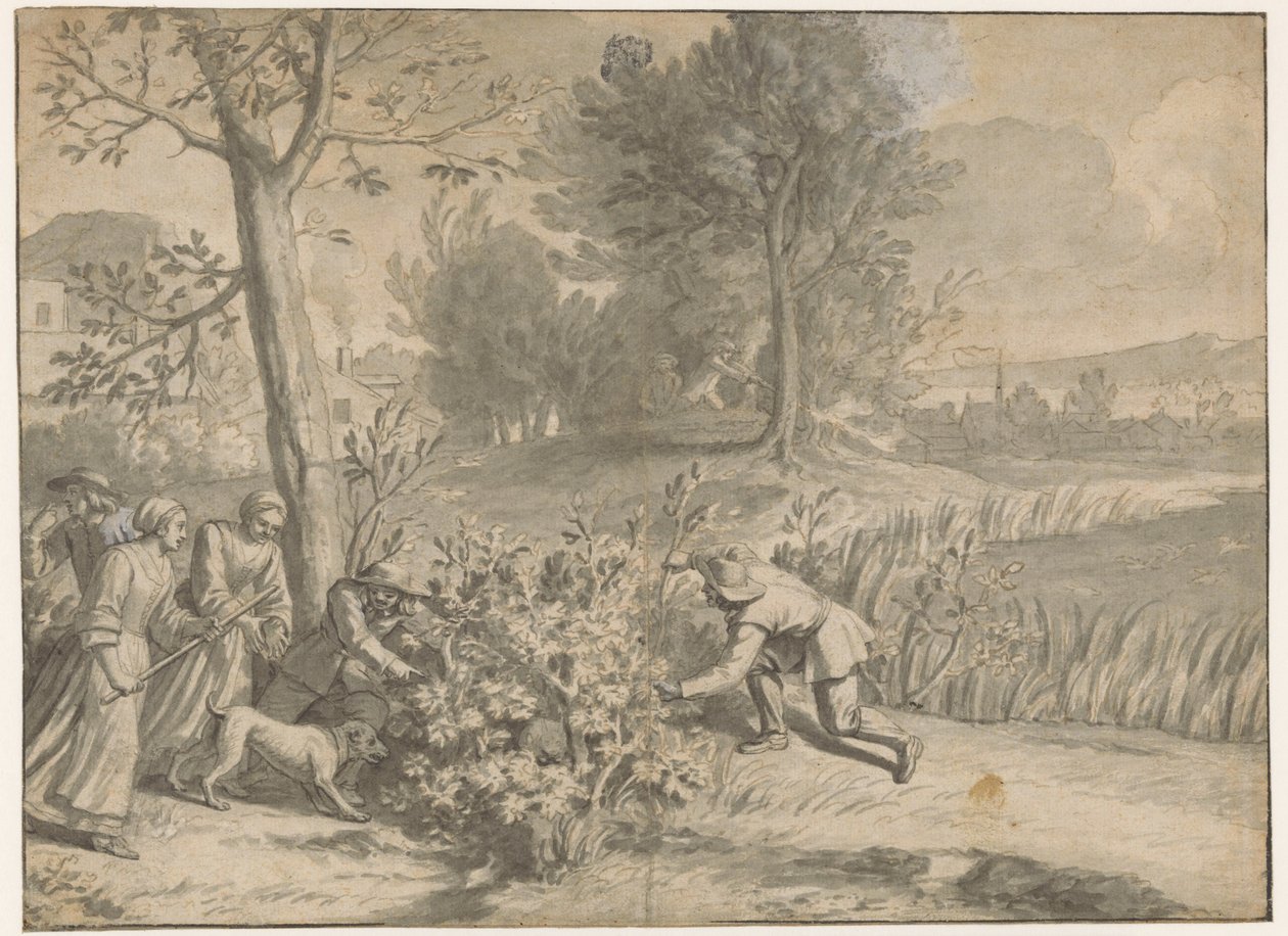 Jakt på kanin och anka av Jacques Stella (attributed to)