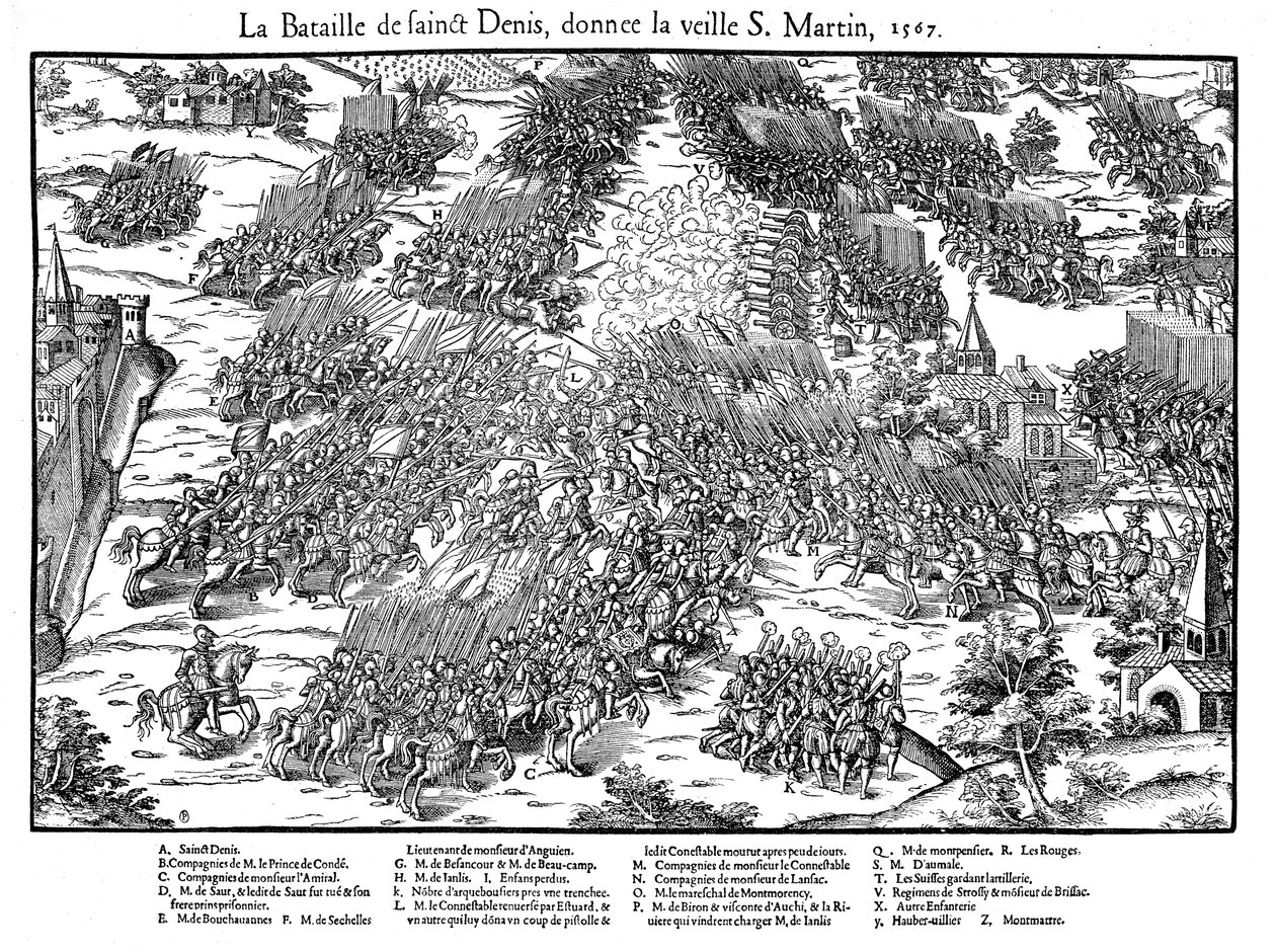 Slaget vid St Denis, franska religionskrigen, 10 november 1567 1570 av Jacques Tortorel
